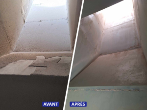 Cheminée de cabane à peinture