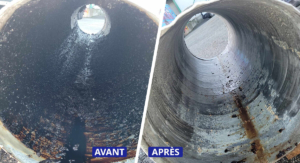 Nettoyage de gaine avant/Après